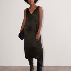 Everlane The Satin Slip Dress Black 4 Small XS